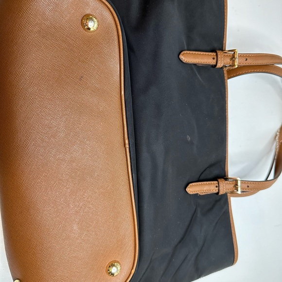 SOLD Michael Kors Jet Set LARGE Nylon & Leather Tote Bag Black & Brown With Care - Picture 2 of 15